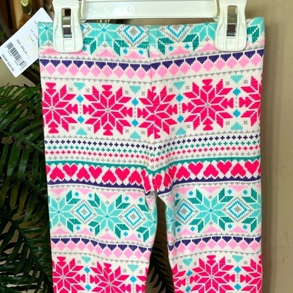 Brand New Carter’s Colorful Snowflakes Hearts Winter Cozy Lining Leggings - Picture 7 of 13